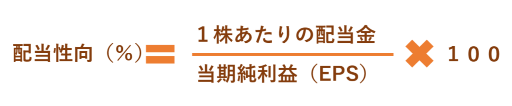 配当性向(%) = 配当金支払総額 ÷ 当期純利益 × 100