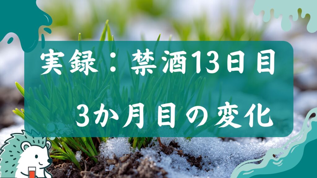 実録:禁酒13日目・3か月目の変化